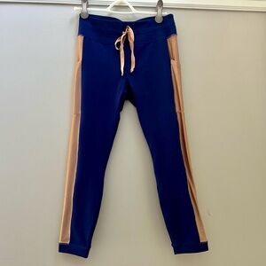 Fabletics Powerhold Blue and Bronze Leggings Size M